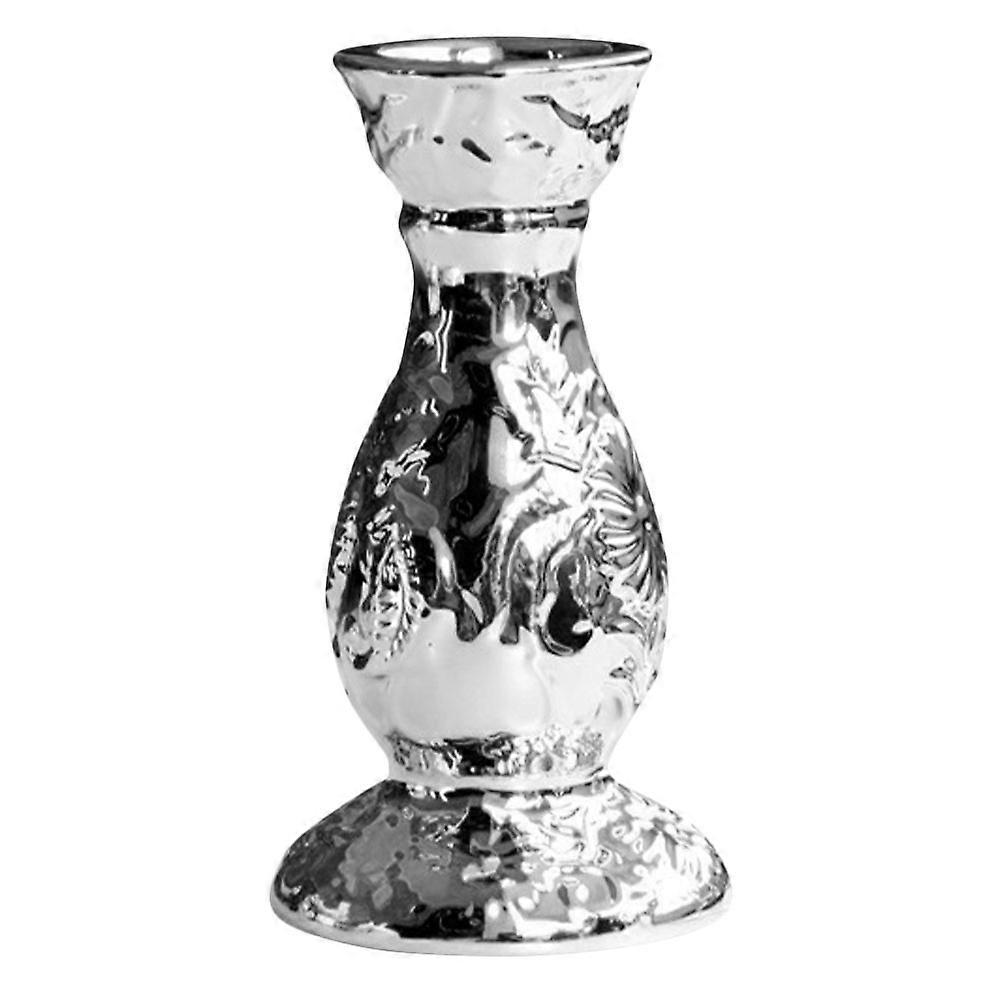 Decorative Candle Holders Vase-Shaped Silver For Wedding Table Decor Ceramic 1Set