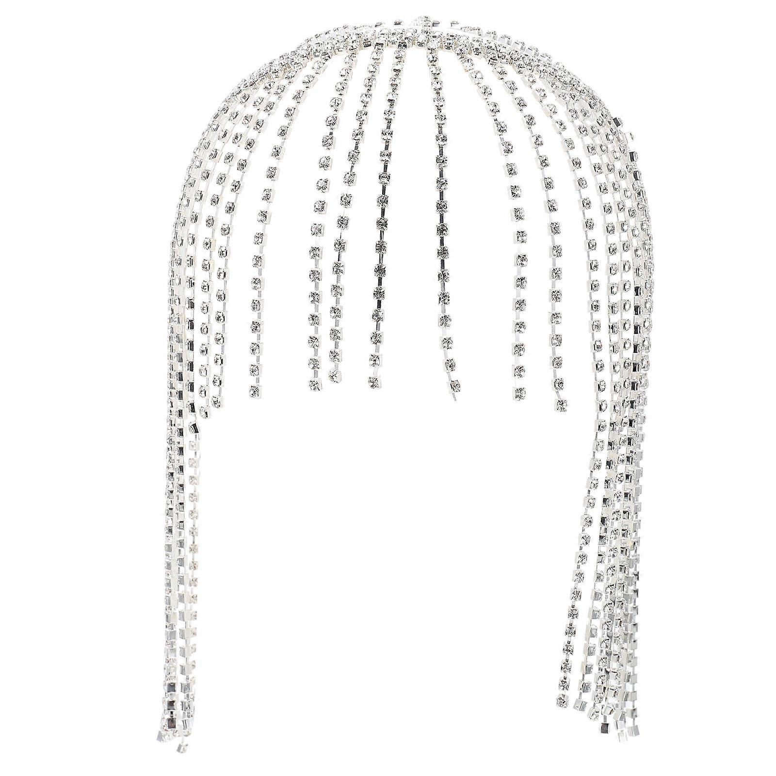 Here's a refined and engaging product description for the **Rhinestone Tassel Headband**:

 

✨ **Elegant Rhinestone Tassel Headband for Women** ✨
