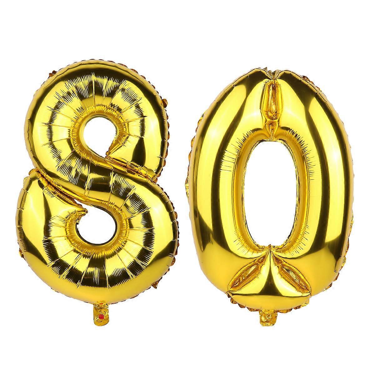 Themed Birthday Balloons Round And Number Shape Golden 32 Inches And 12 Inches Latex And Foil 12Pcs Set