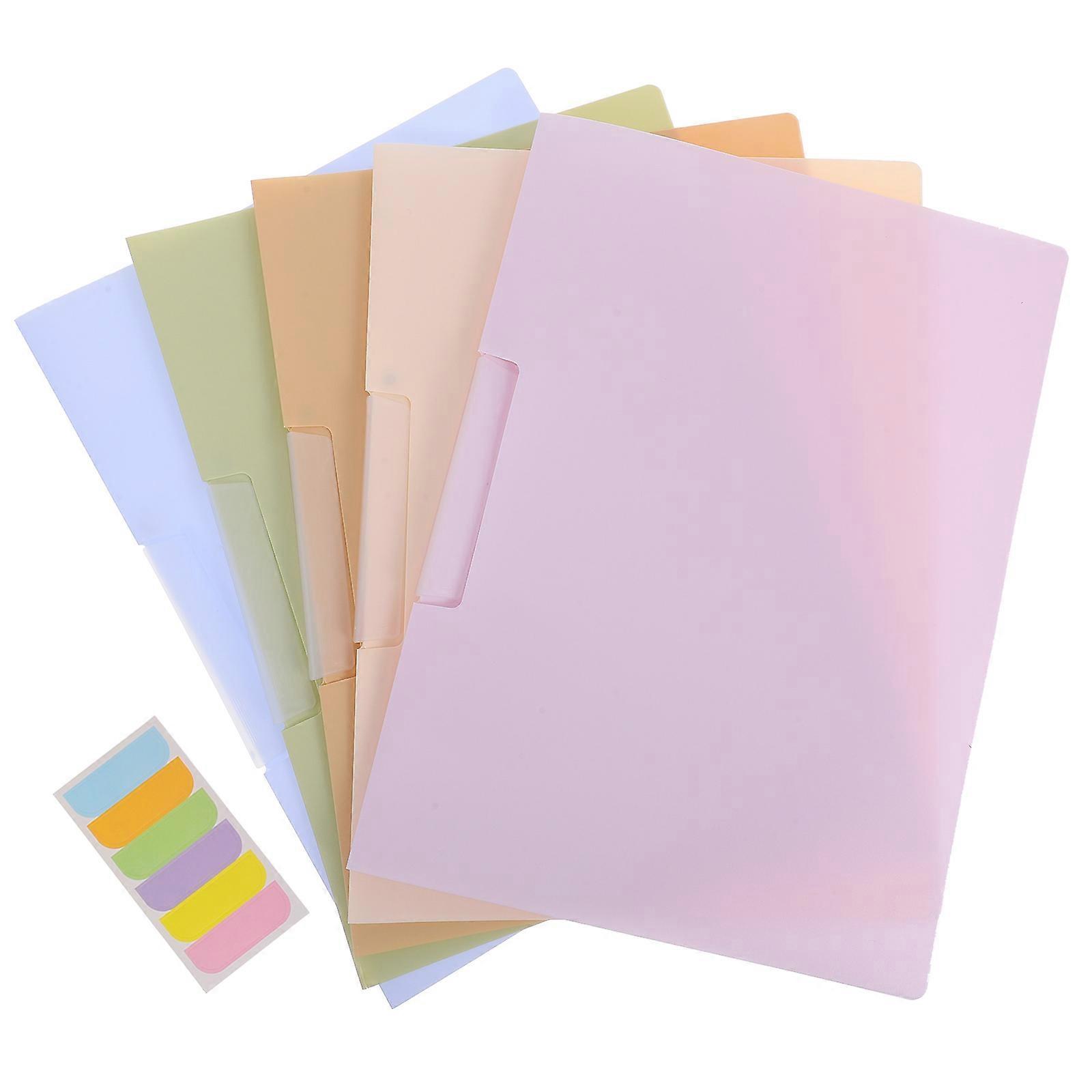 5pcs Swing Clip Folders for School, Office & Meetings – Multi Color Document Organizer – Report Covers Set