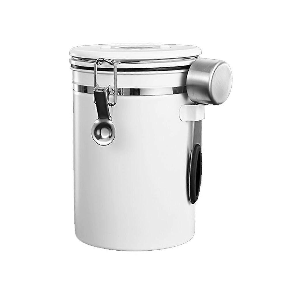 1800ml Extra Large Coffee Container with Drain Valve - White