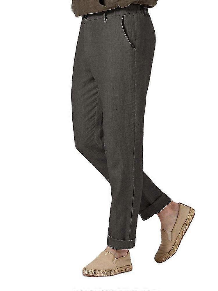 Casual Straight Pants for Men - Solid Color Cotton Trousers Suitable for Various Outfits and Comfortable Wear