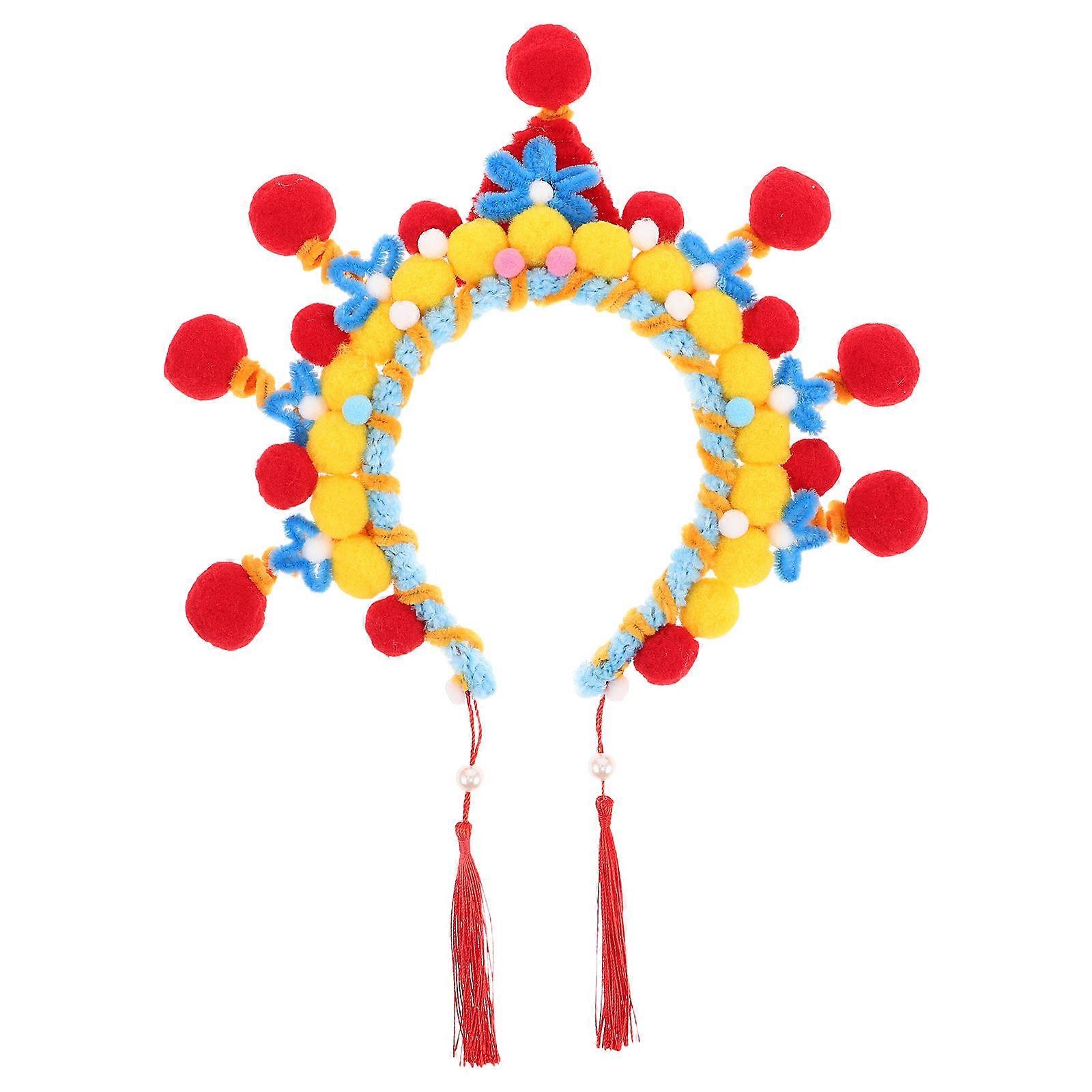 Chinese Style Headband Traditional Craftsmanship Hanfu Accessories Festive Occasion Plush Material 1Pack