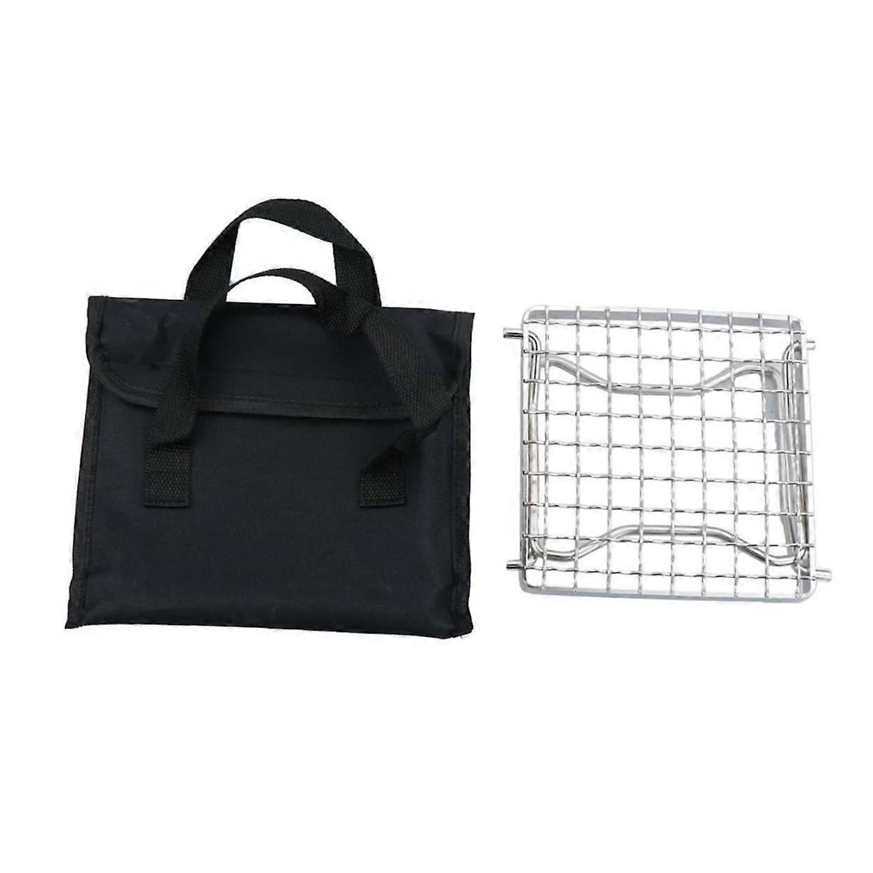 1 Set Folding Barbecue Camping Cooking Charcoal Frame Smokeless Grill Rack Stainless Steel