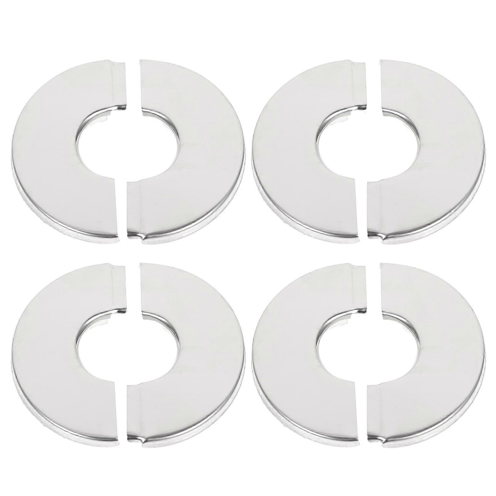 Decorative Pipe Covers Decorative Covers Stainless Steel Round Escutcheon Plates For Wall Installations Silver 4Pcs