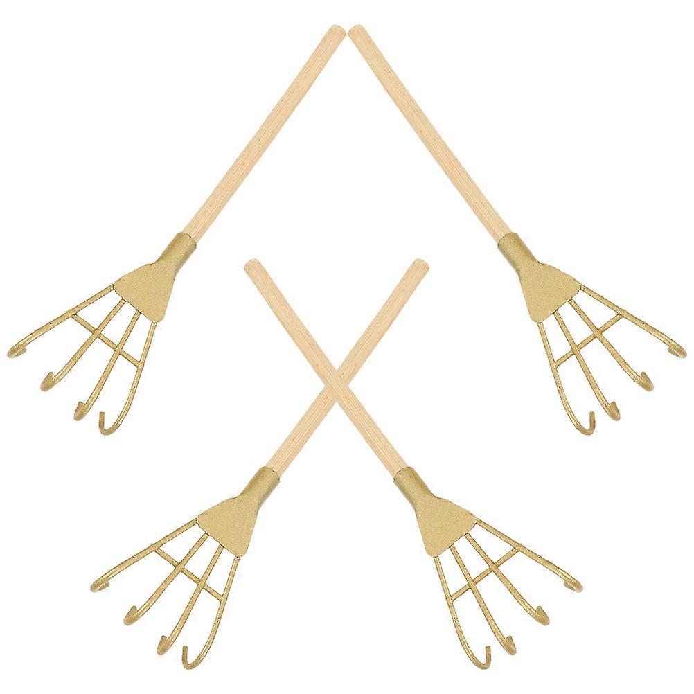 Compact Size Miniature Rakes Multipurpose Planting Tools Bamboo 5Pcs