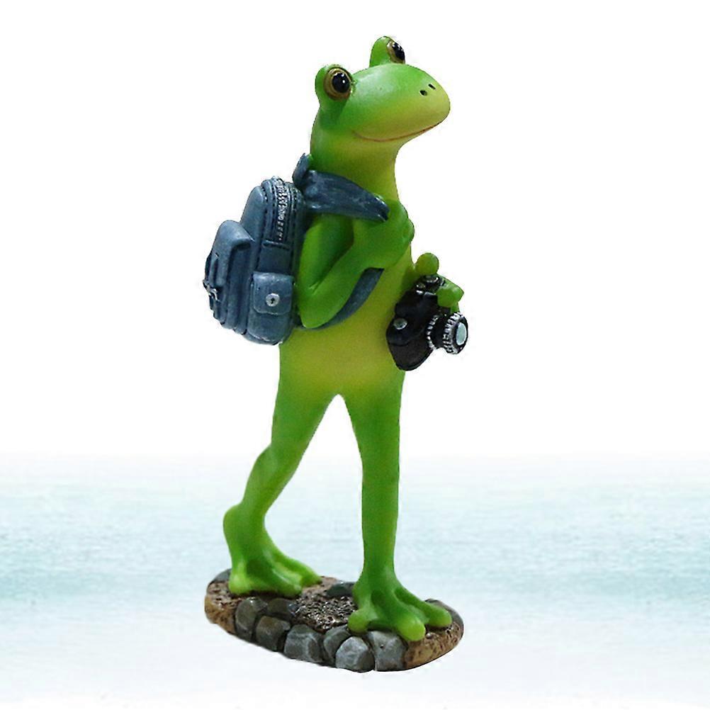Funny Frog Figurine Resin Statue Model Artwork Cartoon Style Reptile & Amphibian Lovers 7x7x4cm 1Pack