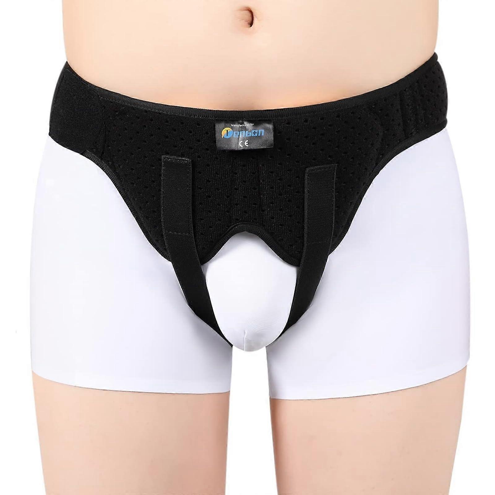 Inguinal Hernia Belt Adjustable Compression Strap with Breathable Mesh (Size M)