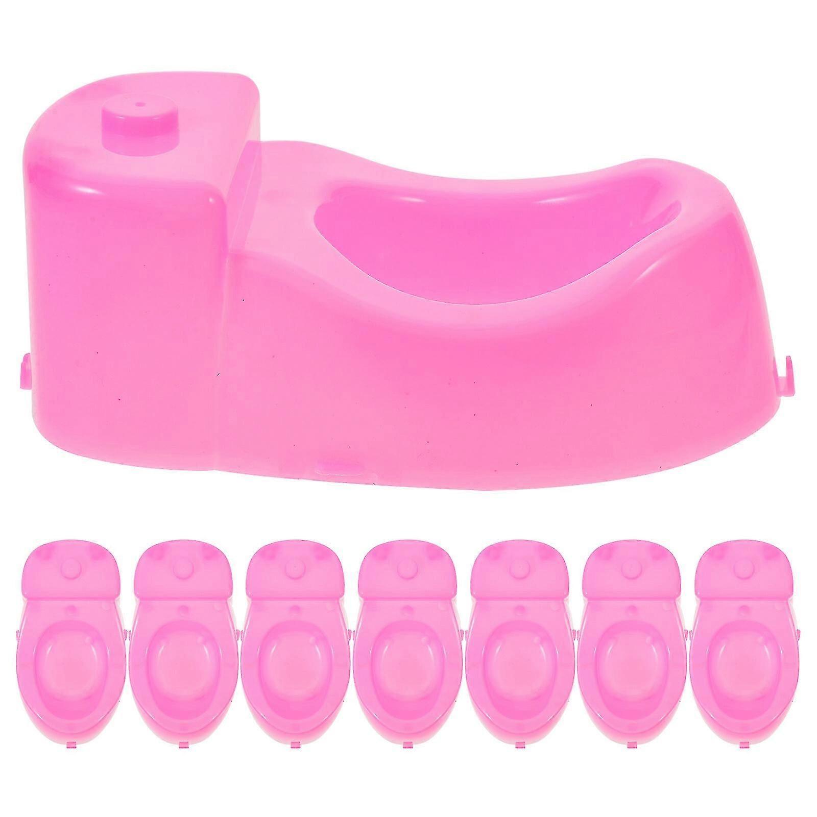 8db Mini WC ülőke játék Apró ház miniatűr bútor modell műanyag WC kiegészítők