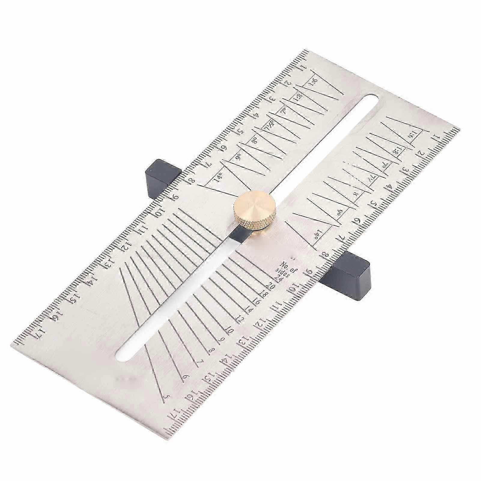 Adjustable Bevel Gauge 304 Stainless Steel Multifunctional T Shaped Sliding Ruler Woodworking Tool
