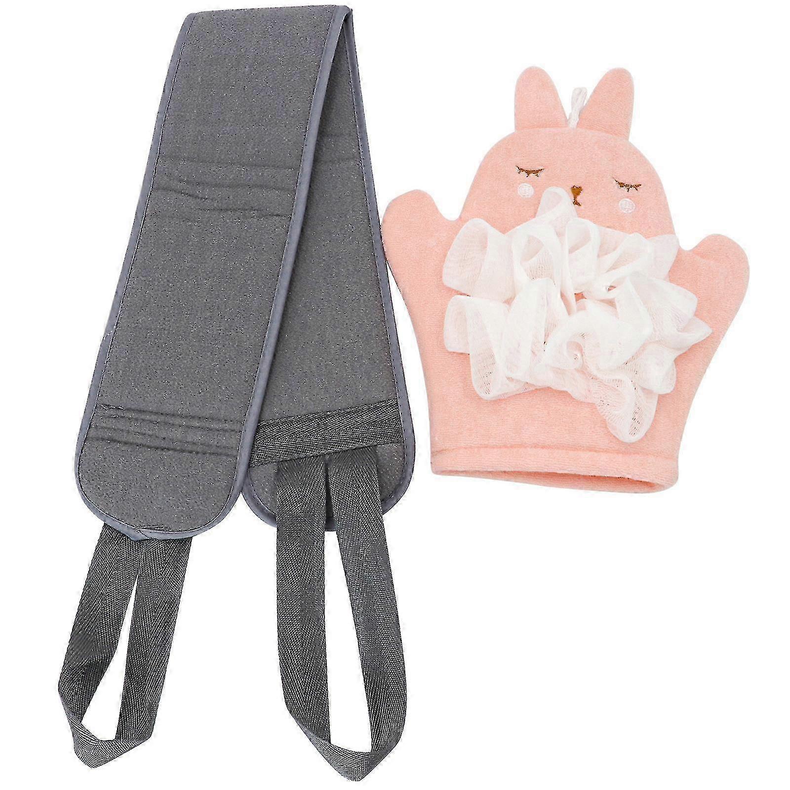 2-in-1 Skin-friendly Bath Sponge and Towel Dual-use Bath Flower with Double-sided Design