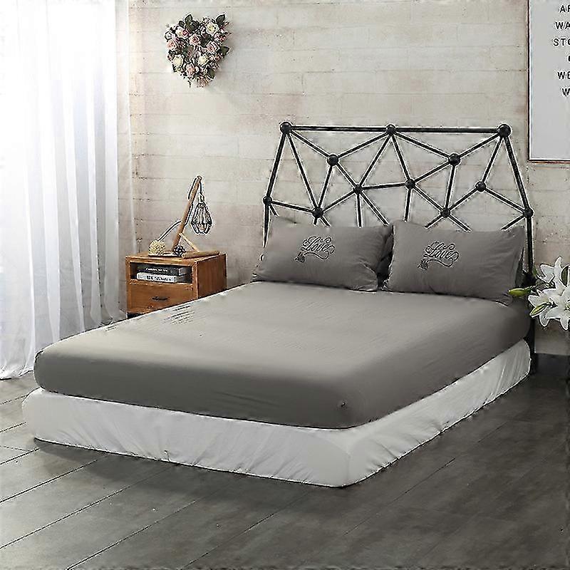 Type D 3Pcs/Set 180x200+30cm Waterproof Pongee Elastic Fitted Sheet + 2 Pillow Cases