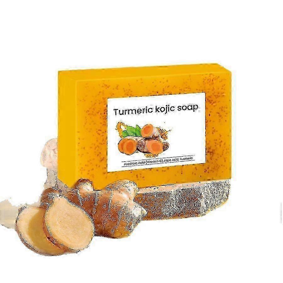 2025 Turmeric Kojic Acid Soap, Lemon Turmeric Handmade Soap, Turmeric Soap Bar for Face & Body, Suitable for All Skinpes Db