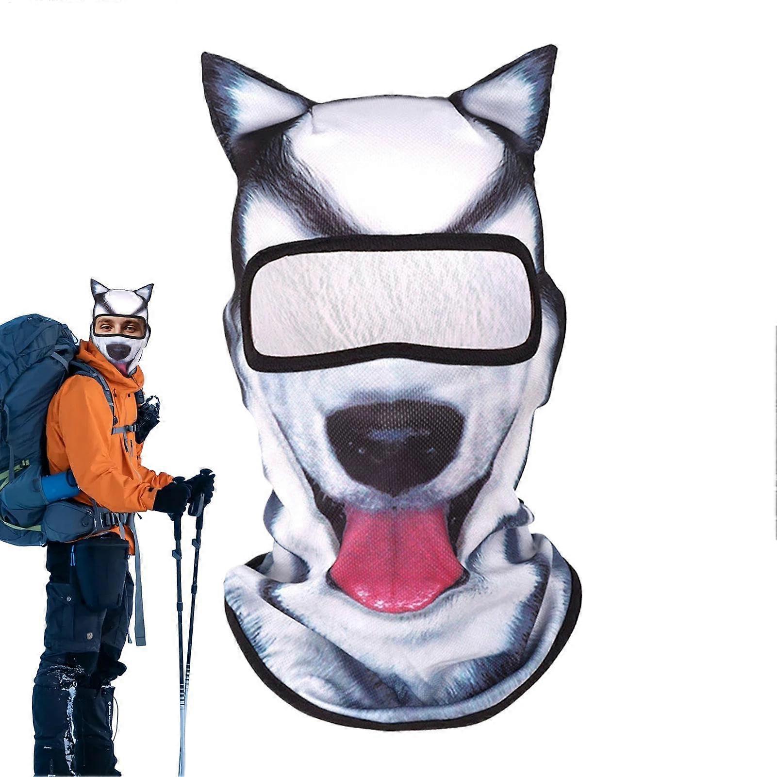 Katzenski 3D Ski Multifunctional Sun Protection Ski Mask with Ears Windproof Dustproof Cat Balaclava for Music Festivals, Surfing, and Skiing