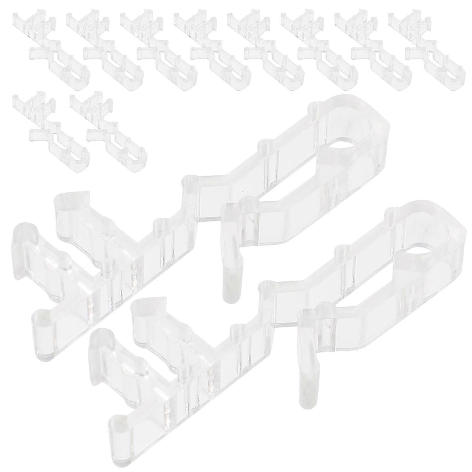 24PCS Clear Valance Clips for Grooved Window Treatments – Invisible Curtain Clips for Horizontal Blinds