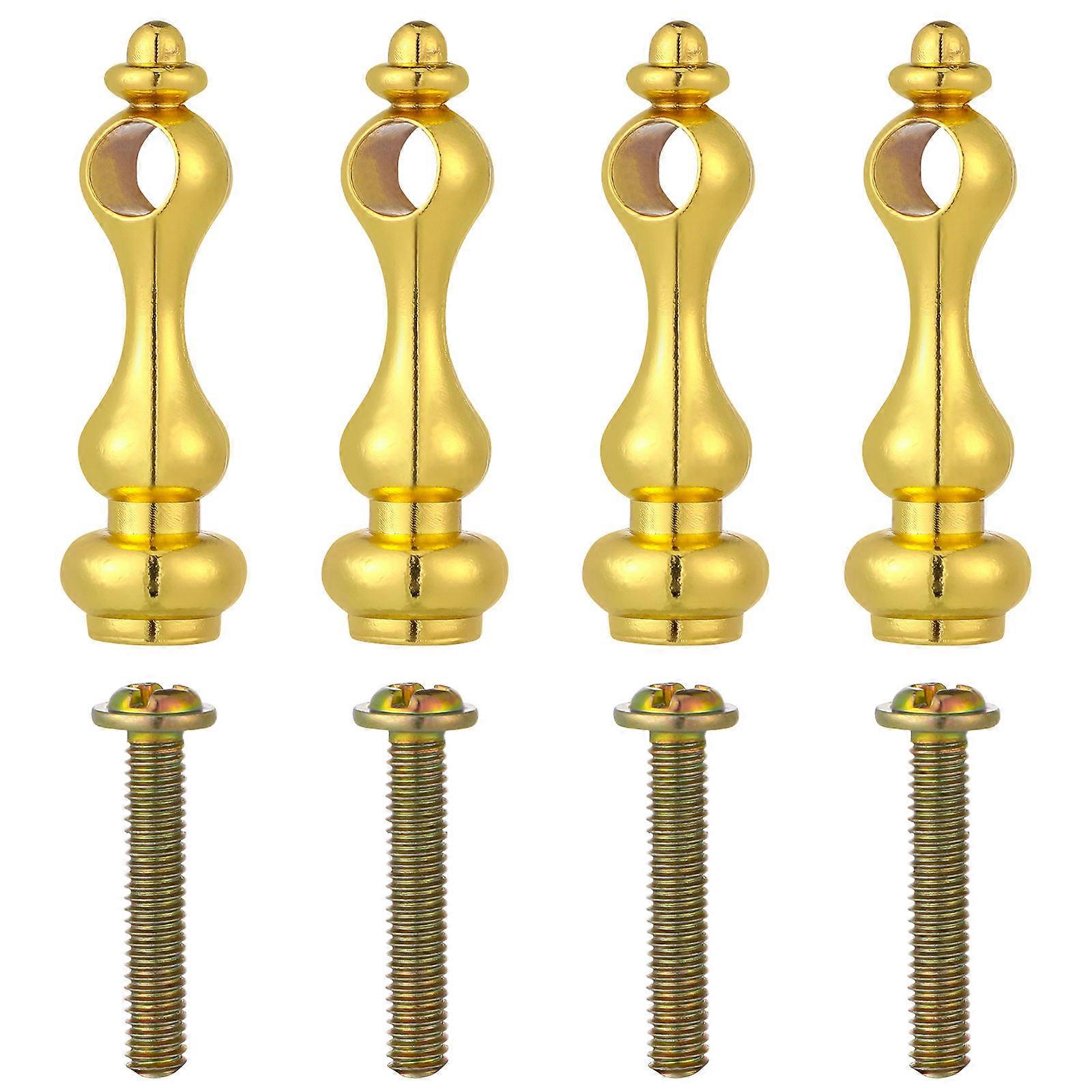4 Pack Glass Railing Spindles with Metal Connectors and Post End Caps for Furniture – Gold Finish