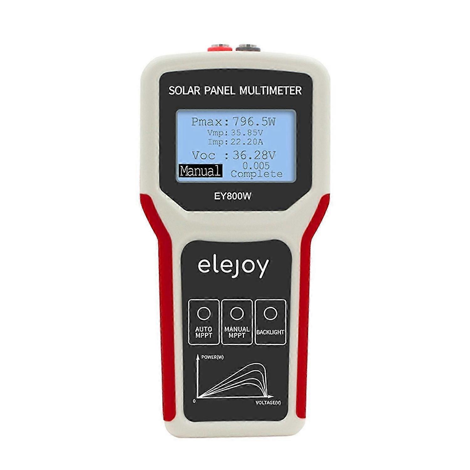 Portable Handheld Photovoltaic Panel Multimeter Auto/ Manual MPPT Detection Solar Panel MPPT Tester with LCD Backlight Display Open Circuit Voltage Te