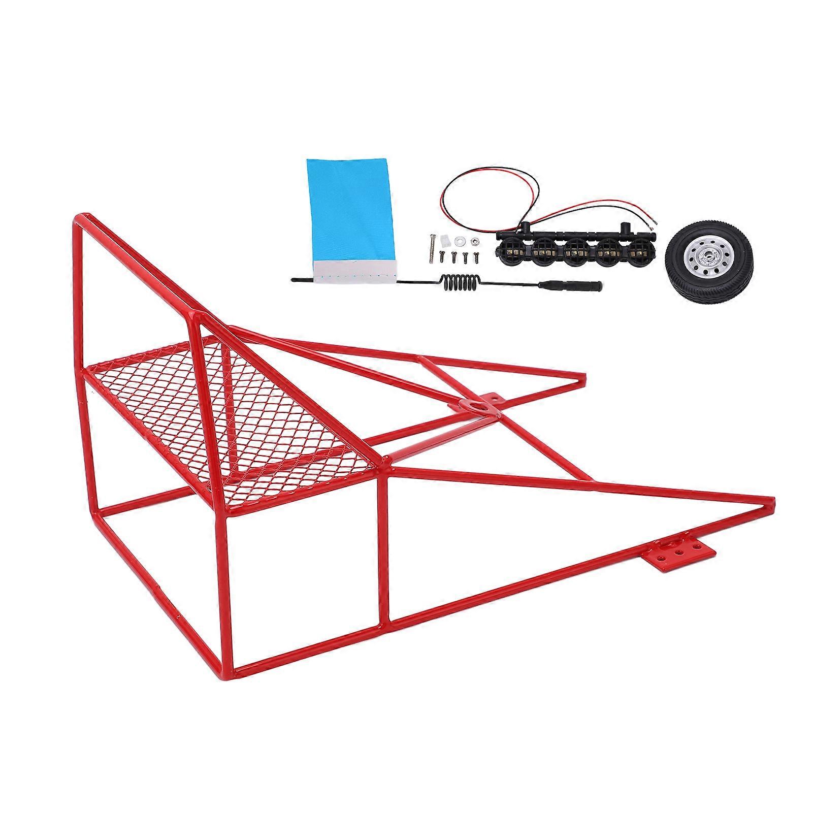 RC RC زخرفة دلو خلفي كامل الحجم مع علم قصير وضوء سقف لشاحنة WPL D12 1/10 RC