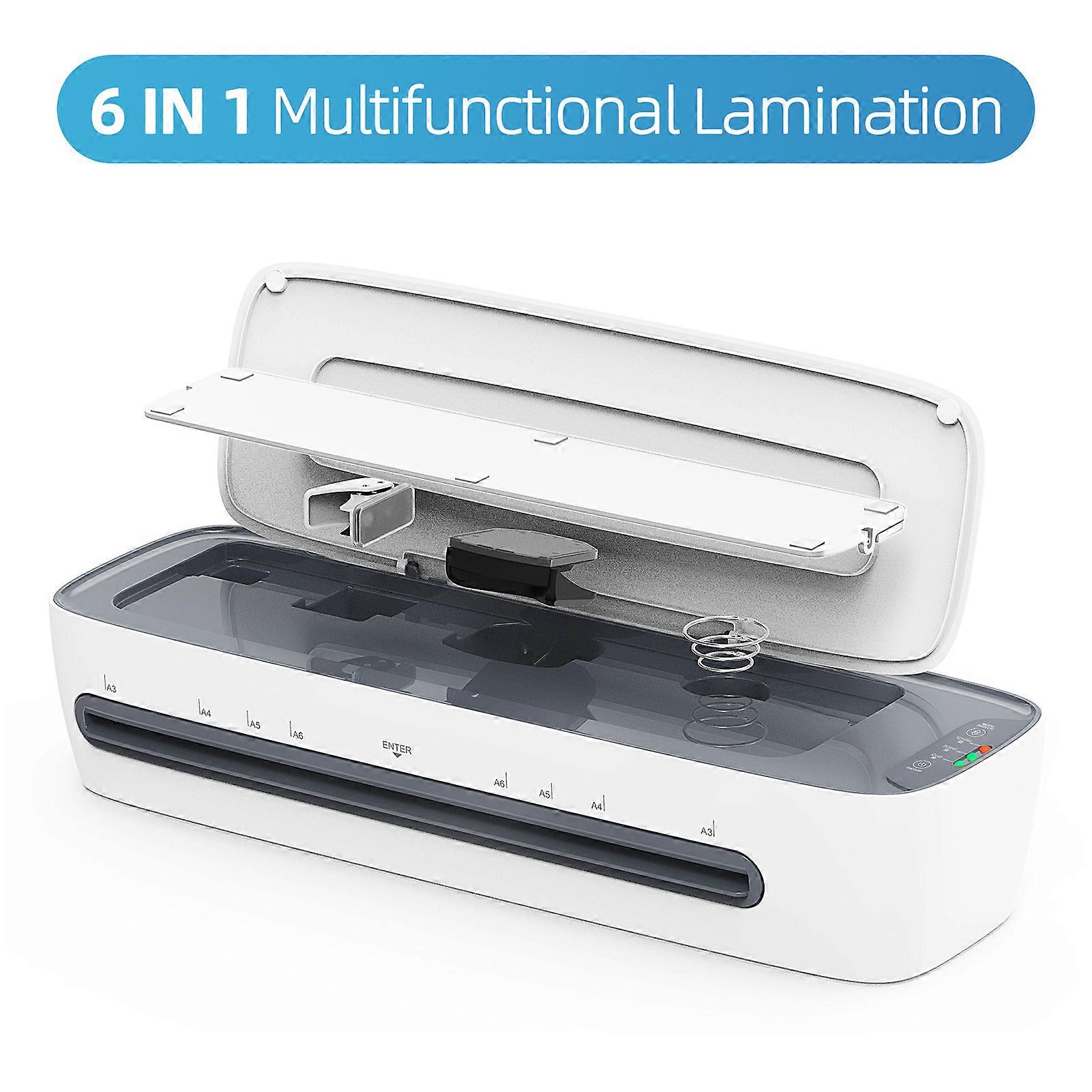 Desktop Laminator Machine Set A3 Size Multifunctional Hot and Cold Lamination 2 Roller System 12.5 inches Max Width with Paper Cutter Trimmer Rounder