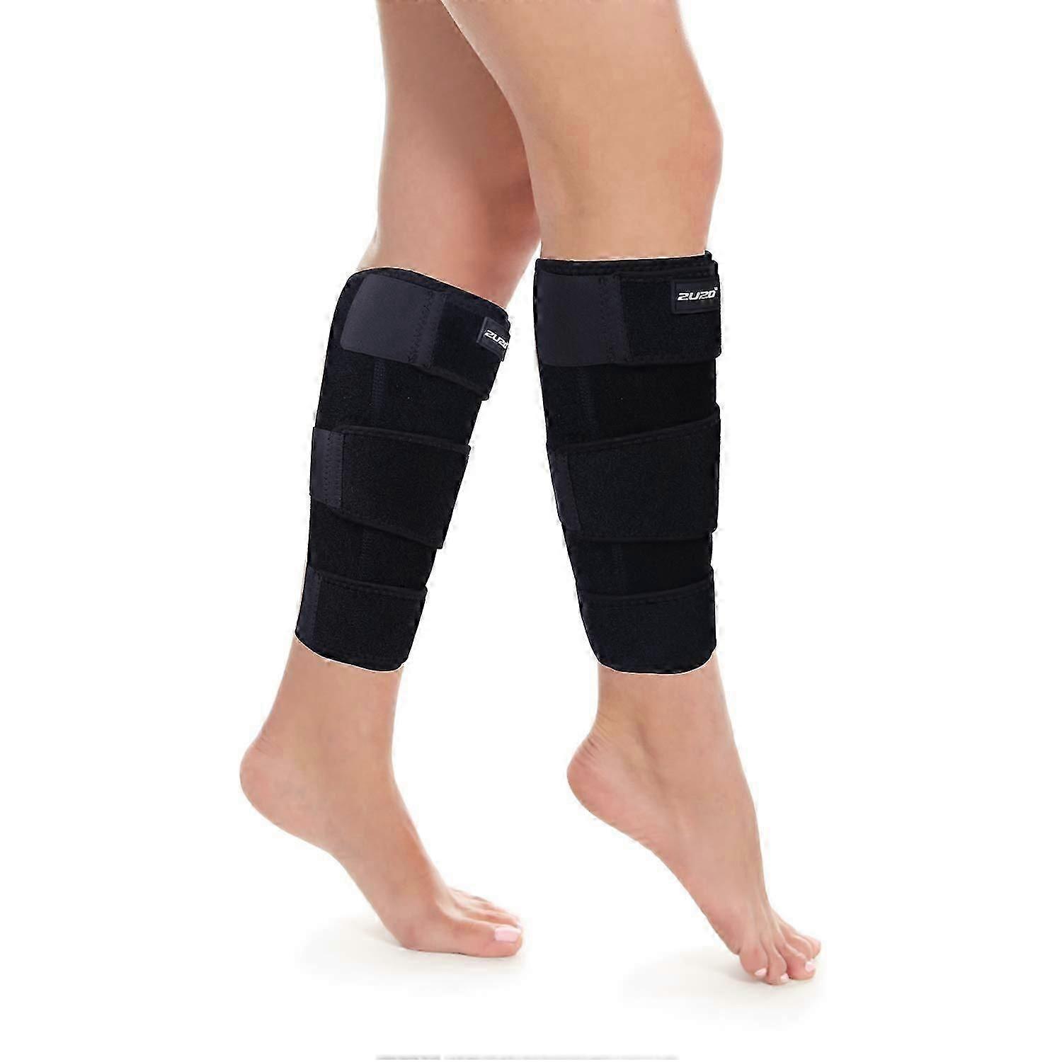 Calf Brace (Pair) - Adjustable Shin Splint Compression Support for Calf Pain Relief, Recovery