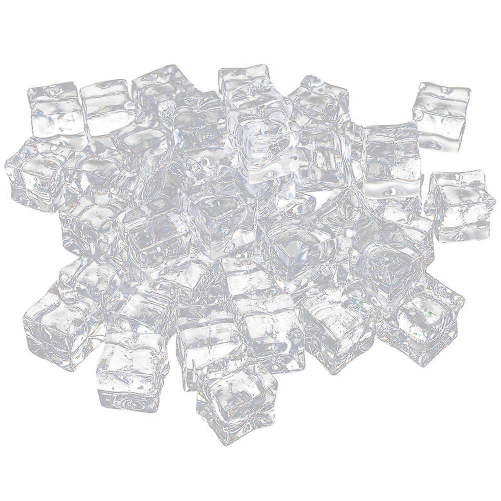 Clear Acrylic Ice Cubes Realistic Fake Ice Cubes Table Setting Picture Taking 50Pcs