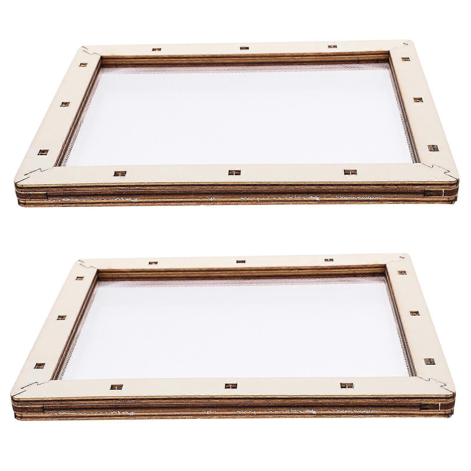 Diy Paper Mesh Frame Paper Making Screen For Children Educational Tool 25X19X1.5CM 2Pcs