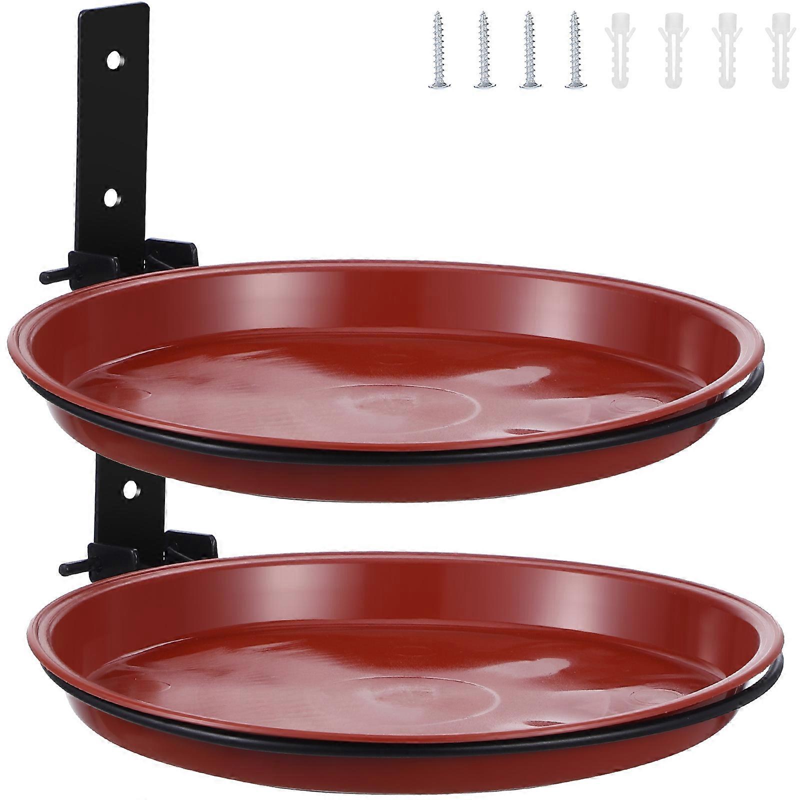 Decorative Bird Feeder Set for Wild Birds Outdoor Garden Use Iron Material Double Layers Foldable Wall and Tree Mountable 1Set