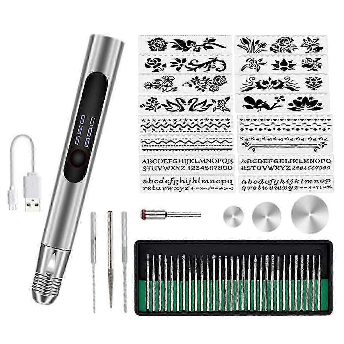 Engraving Pen, Customizer Engraving Pen, Engraving Pen for All Materials,Cordless Engraving Pen Kit Engraving Tool Set A JN