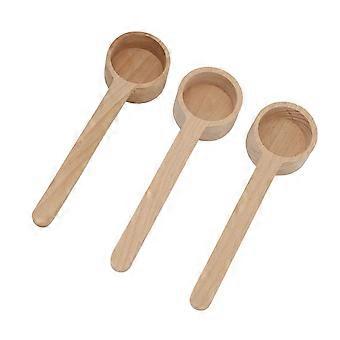 3 stks houten maatlepel nauwkeurige meting ongeverfde houtnerf koffielepel voor masker DIY TeaYMMR)