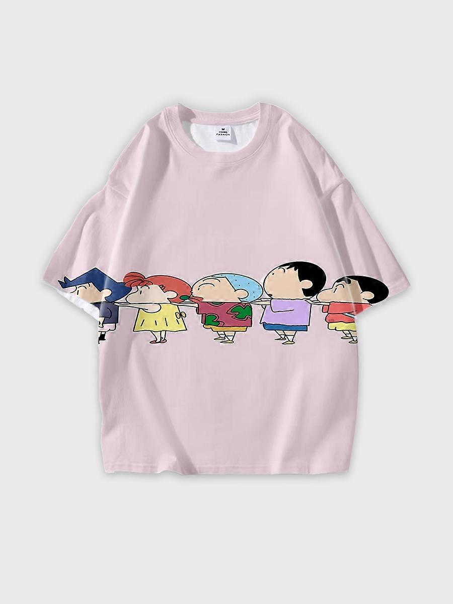 T-shirt girocollo Cartoon Pattern manica corta sciolta JW148