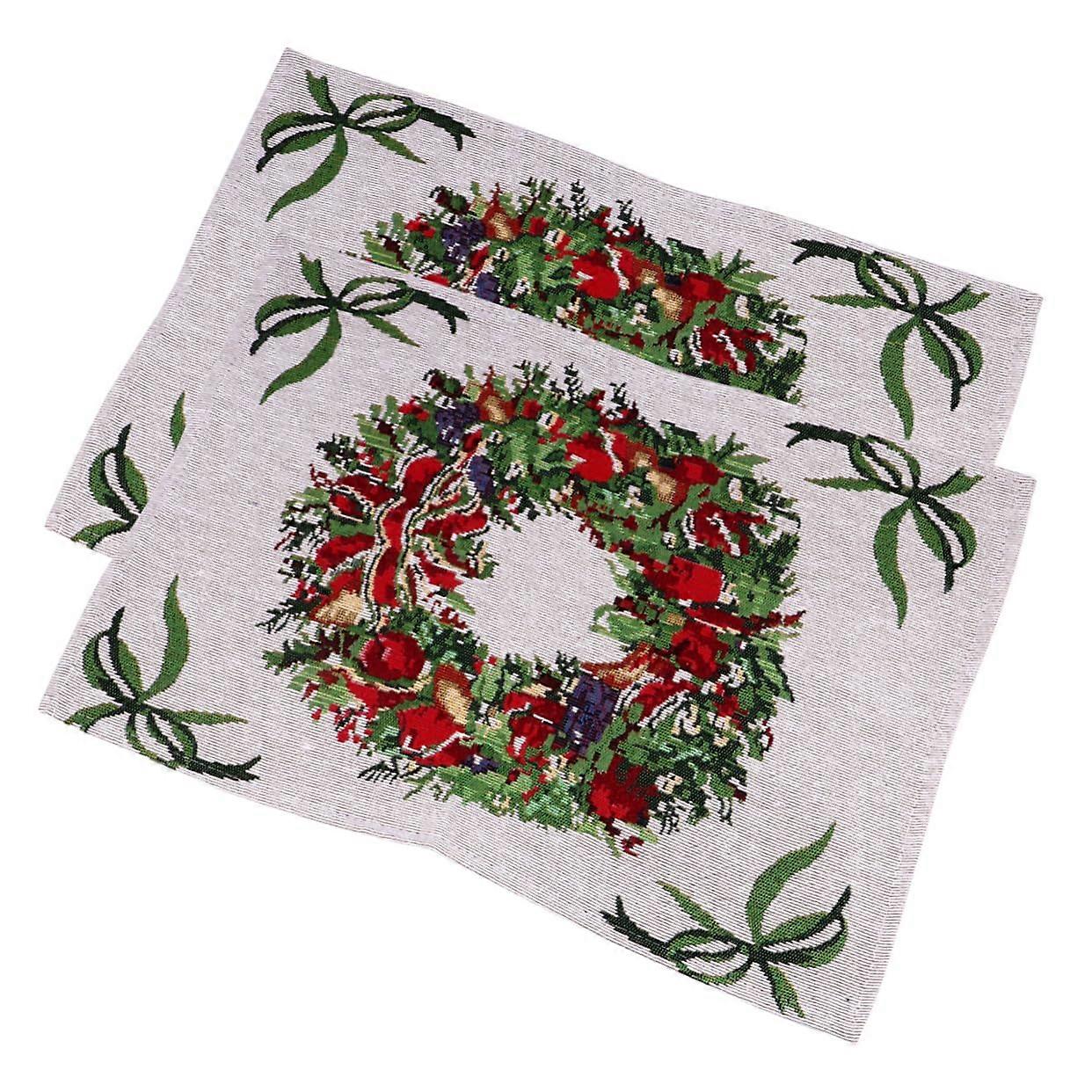 Christmas Garden Pattern Placemats One Set For Dining Room Garden Motif Holiday Table Mats