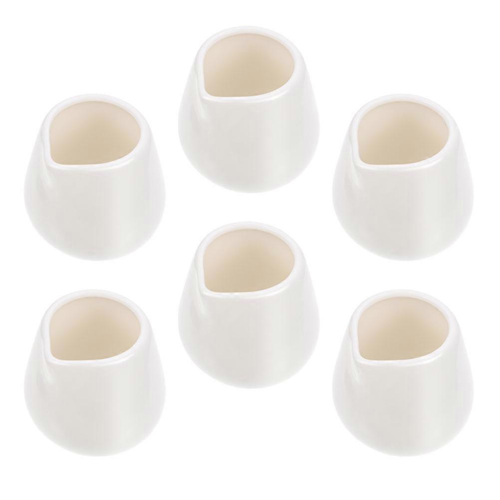 6pcs Ceramic Creamer Dispensers, Multi Function Milk Pitchers for Home & Restaurant Use, Smooth Design Sauce & Syrup Containers