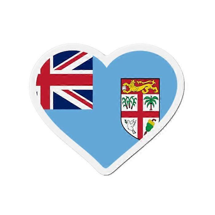Fiji Flag Heart Magnet - Multicolored - 10 cm - 50 pieces - Synthetic resin - Mixed
