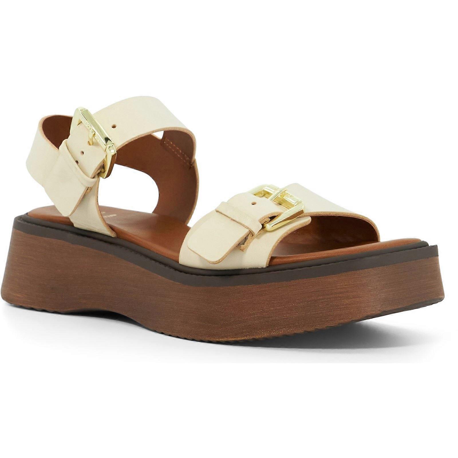Dune Luno Leather Women's Ecru Sandals
