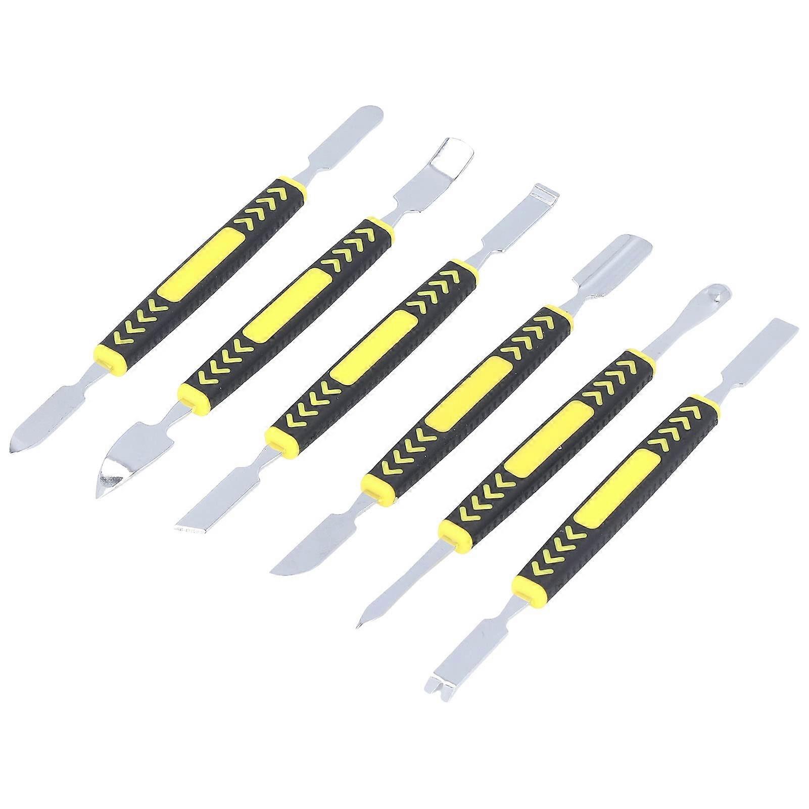 Headphone Jack Removal Tool, Spudger Tool, 6 Pieces Metal Spatula, Dual End Lever Opening Spatula, Portable Lever Tool Kit