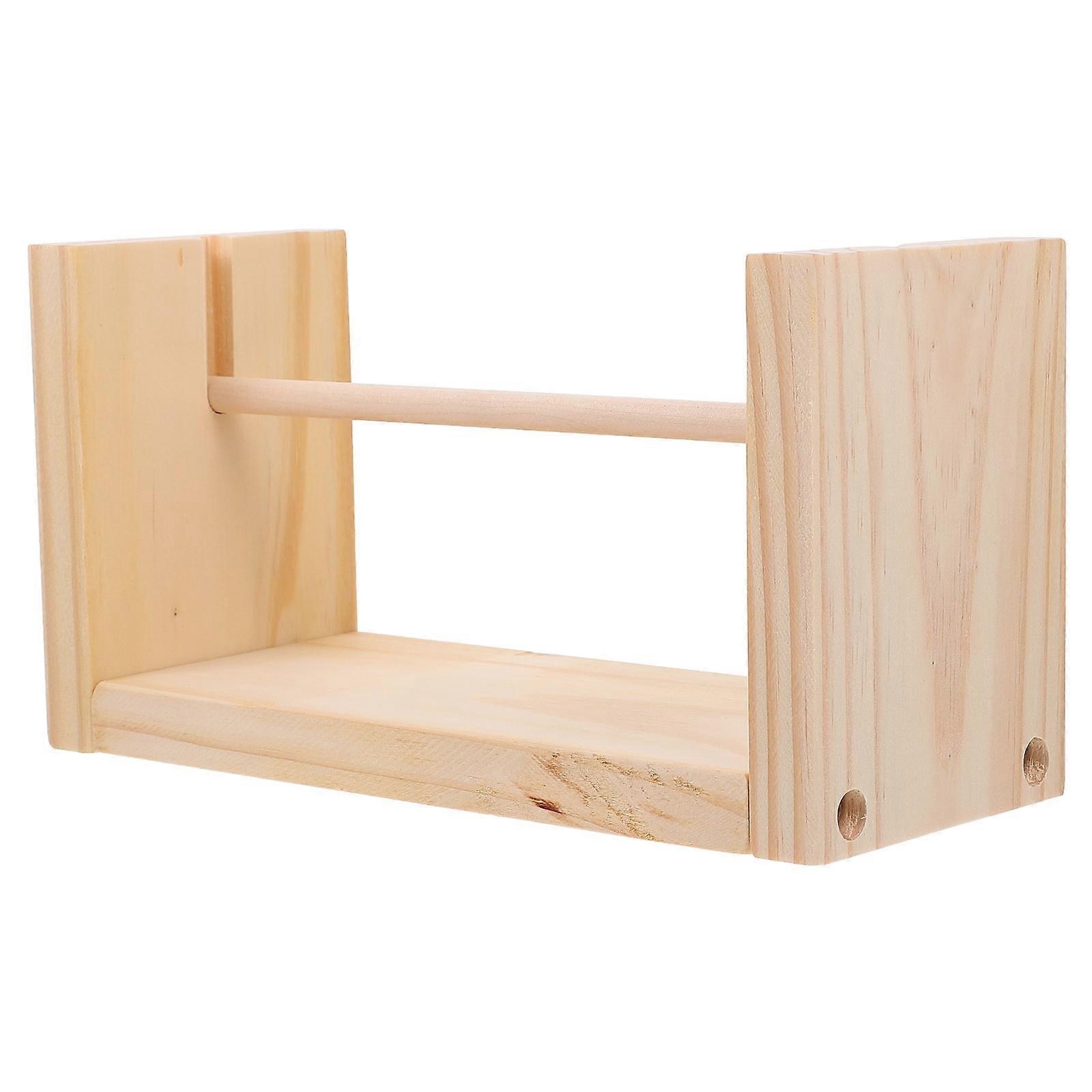 Sewing Bobbin Rack Rotatable Wooden Spool Holder Organizer Craft Projects Brown 1Set