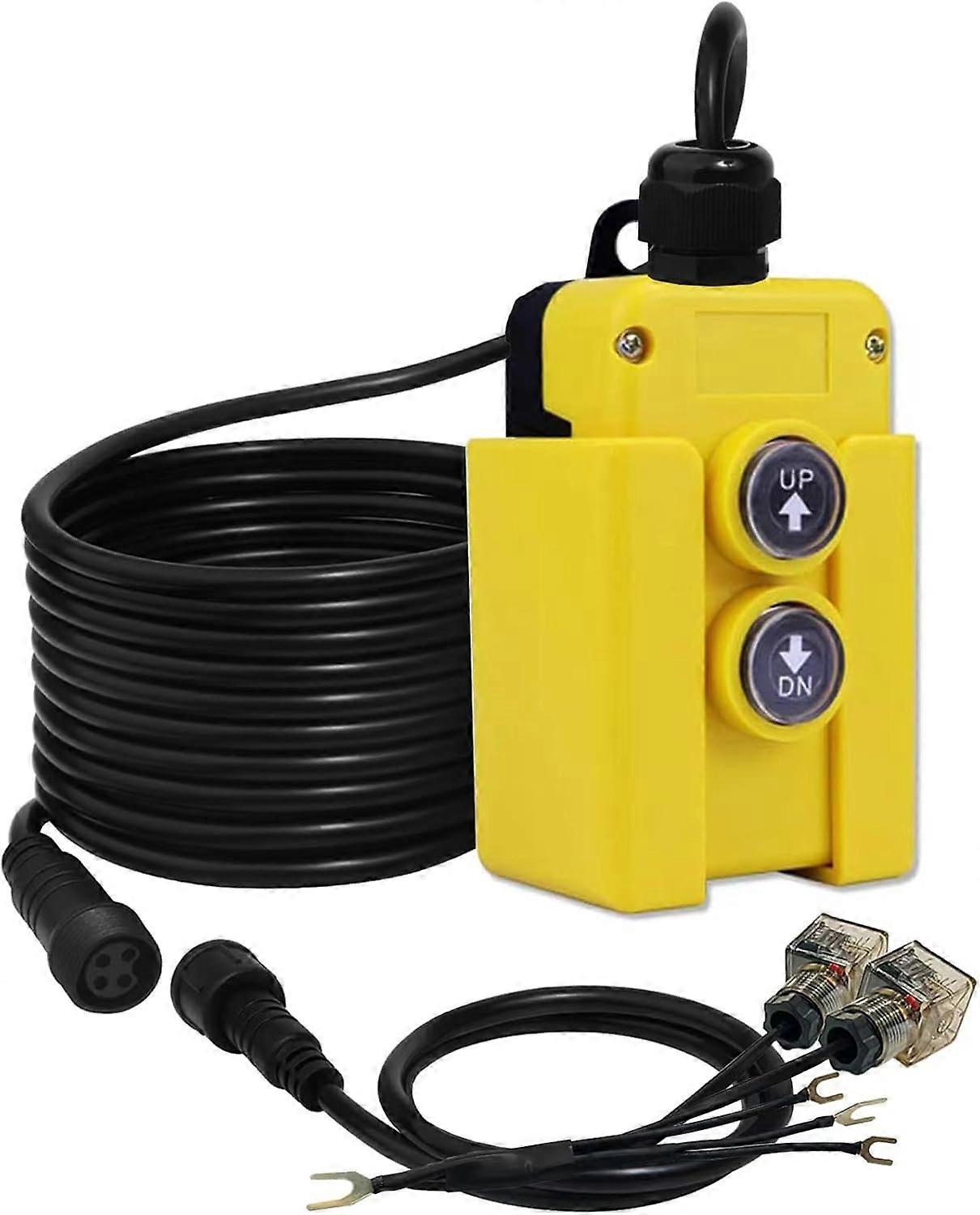 Dump Trailer Remote Control Switch,4 Wires Dump Trailer Remote 12v DC Hydraulic Pump Power Unit Up Down Control Switch fo