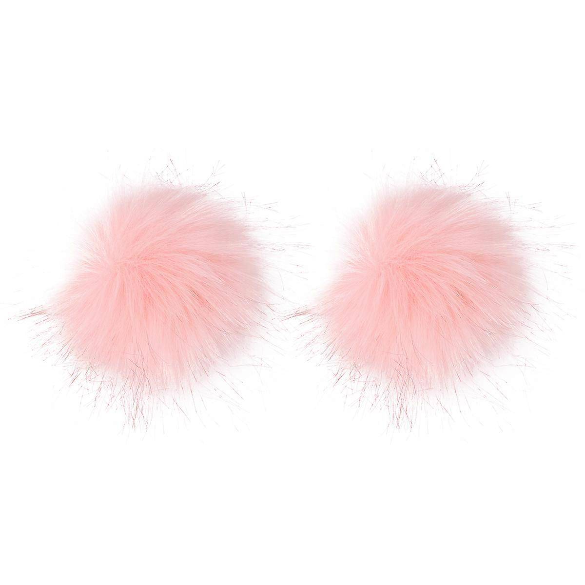 Simulated Wool Ball Adornment for Decor 2Pcs Artificial Wool Ball Pink