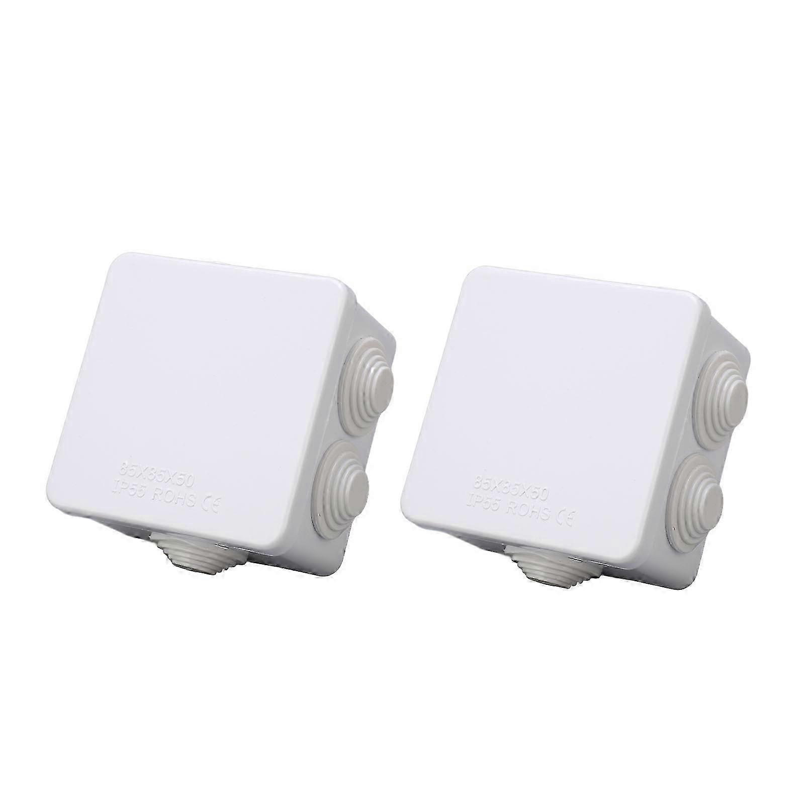 2025 2PCS Electrical Junction Box with Reserved Hole ABS Plastic IP55 Waterproof Project Enclosure 85x85x50mm