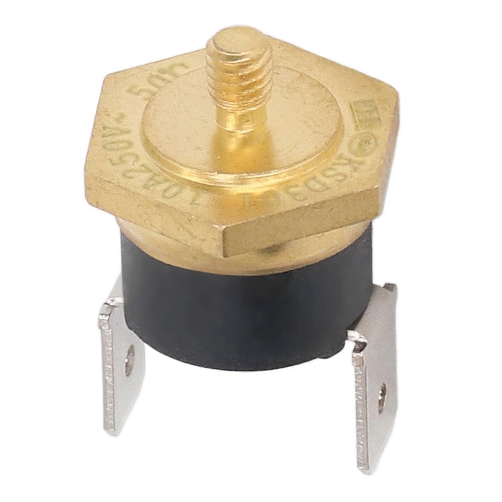 5PCS KSD301 Copper Thermostat Bimetal Normally Closed M4 Snap Disc Temperature Switch 250V