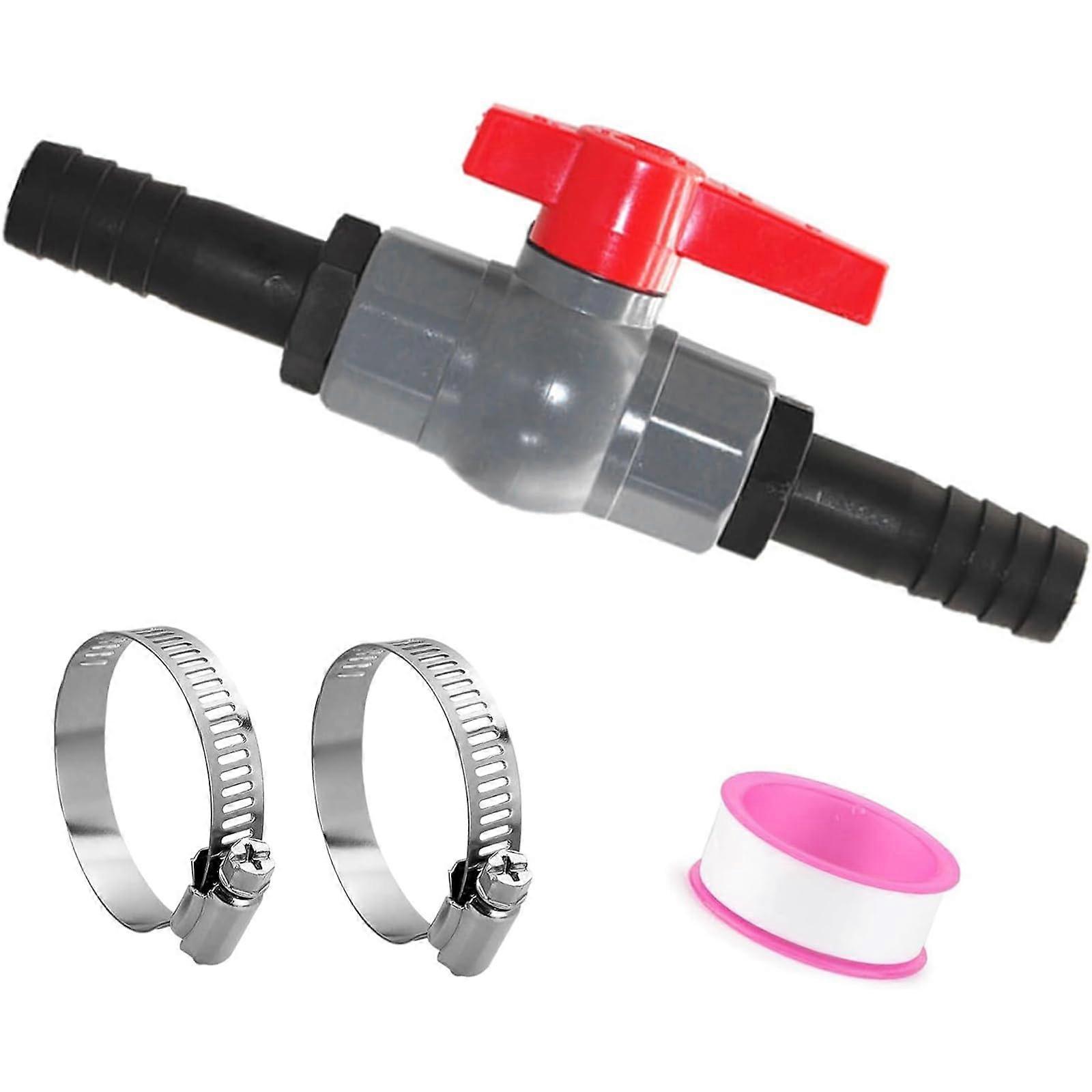 Water-Flow PVC Valves 40 mm Thread, 32 mm Hose Adapter with Hooks for Garden Irrigation, Pool and Pond Use