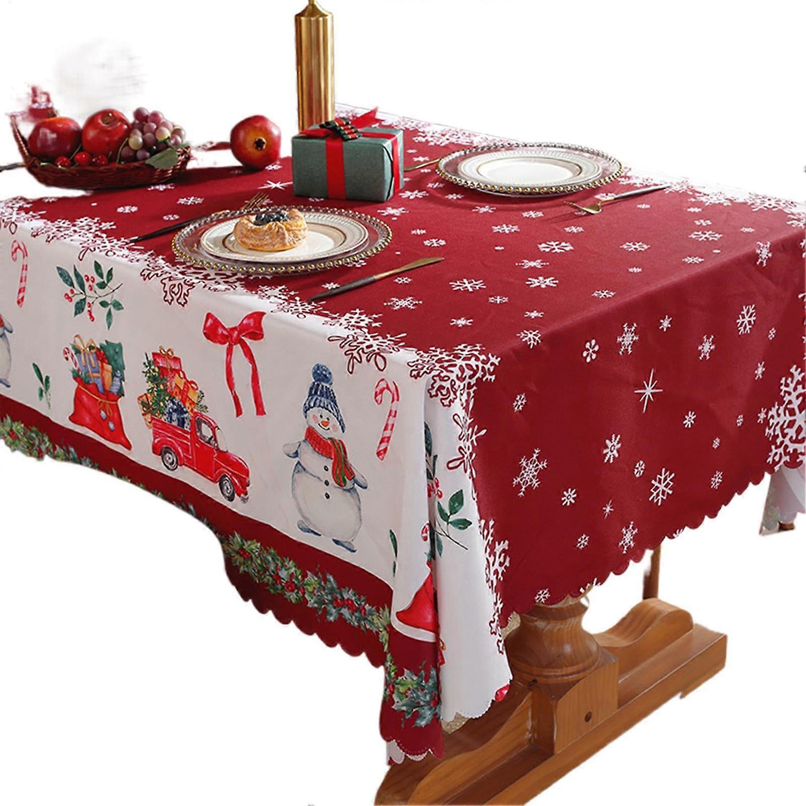 Christmas tablecloth Waterproof, rectangular for kitchen tables, catering