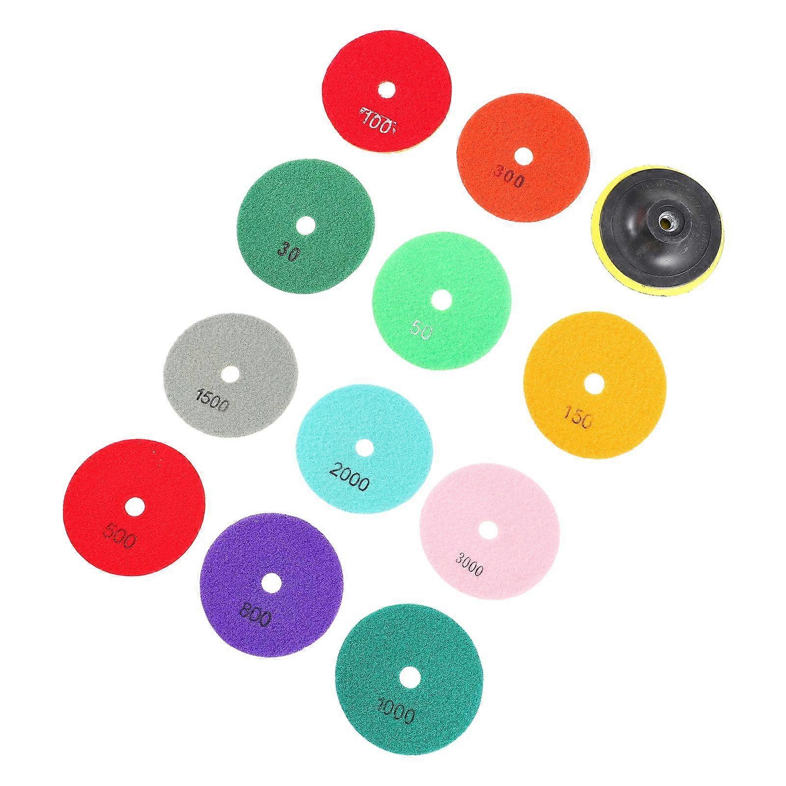 Diamond Polishing Disc for Stone and Concrete with Resin Material Assorted Use 12pcs