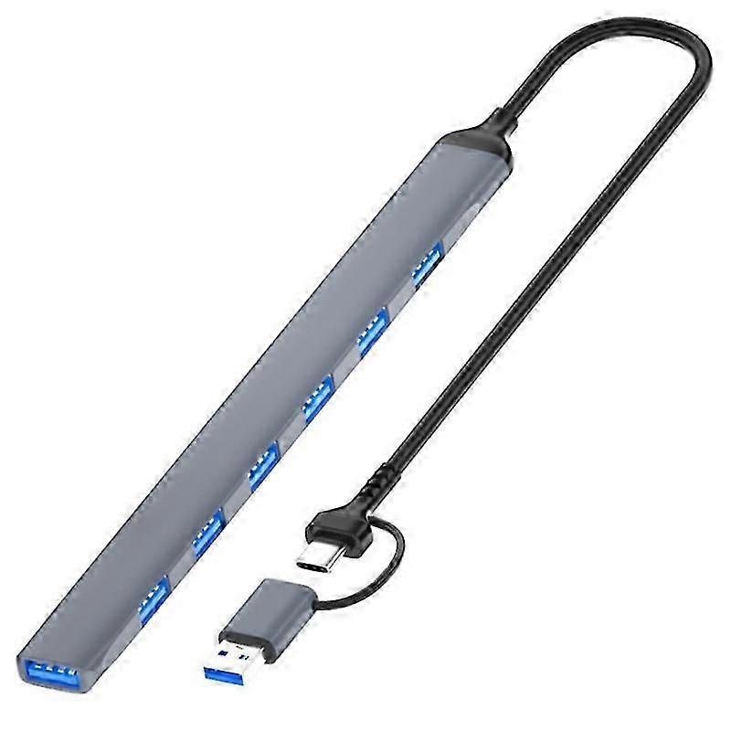ADS-303D USB + Type-C to USB 3.0 + 6x USB 2.0 Splitter 7-in-1 Multifunctional Hub SZRH A-B