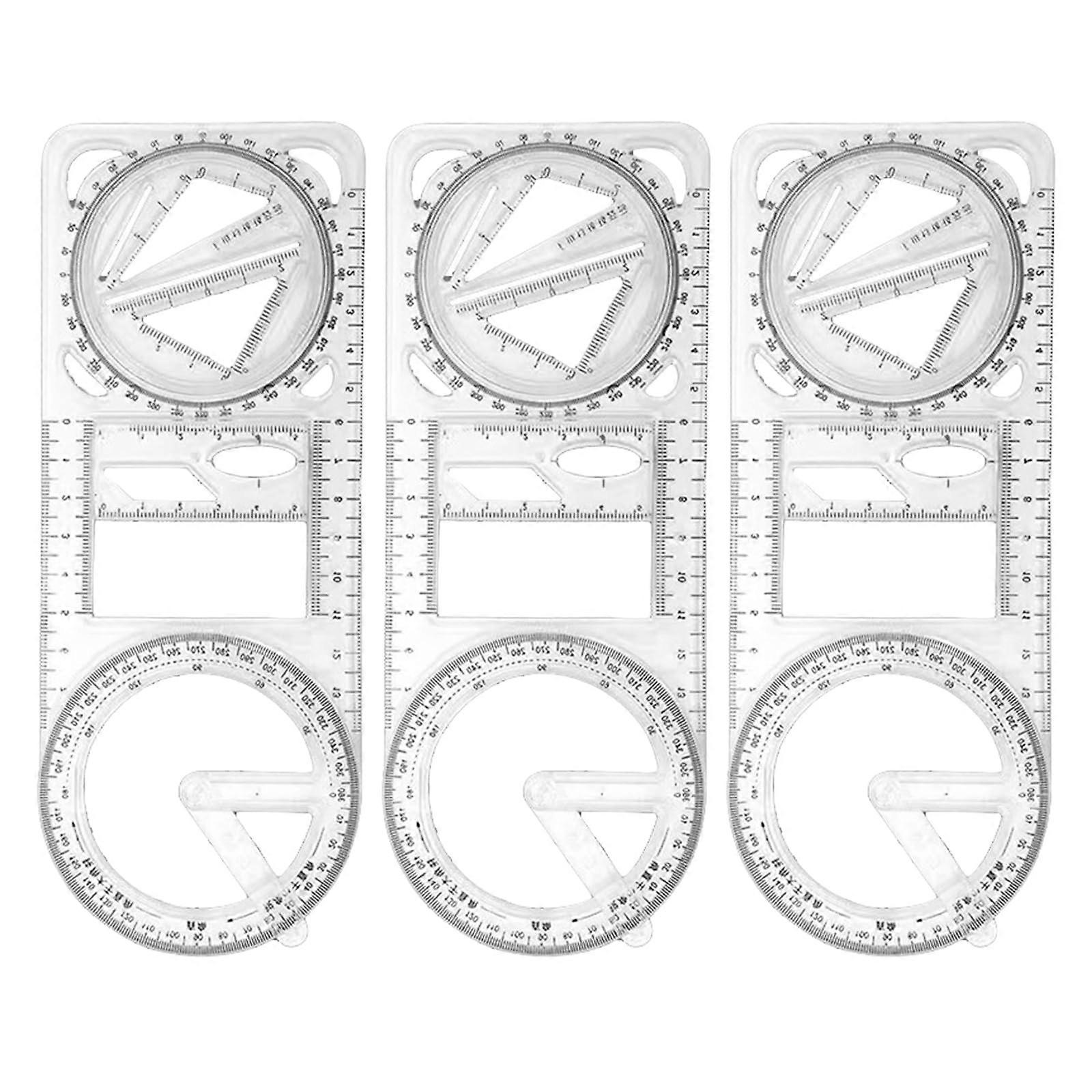 1/2/3 PCs Multifunctional Ruler Drawing Measuring Geometric Ruler Design for Drawing 3 packs