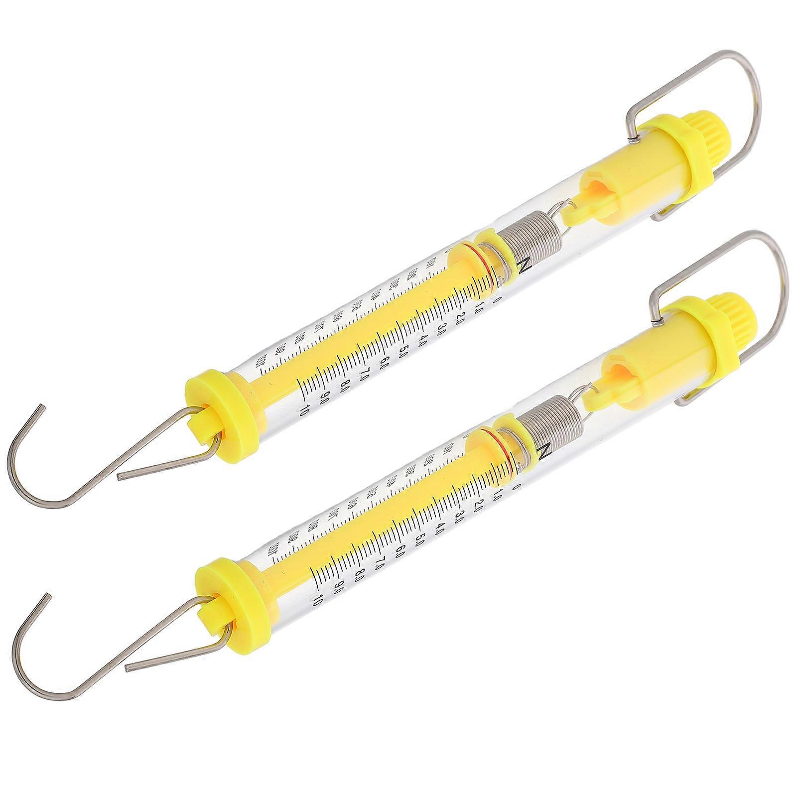 Physics Teaching Supply Tubular Spring Scale for Pull Measurement 2Pcs