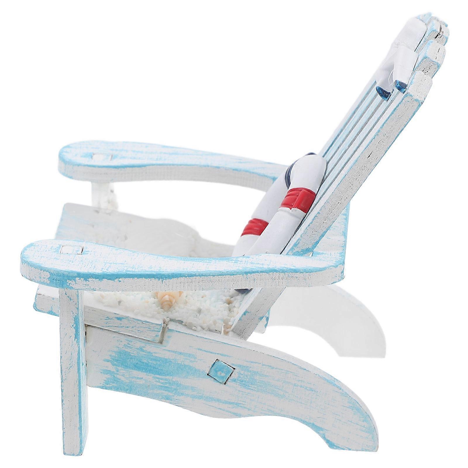Skyblue Miniature Nautical Chair for Home Use Creative Desk Decoration with Smooth Surface 3.5x2.8 Inches