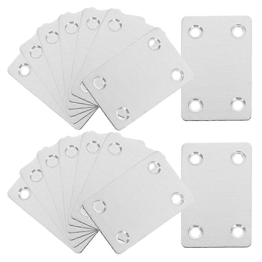 Mending Plates Metal Mending Plate Stability Support DIY Projects Silver 6.00X4.00X0.12CM 30Pcs