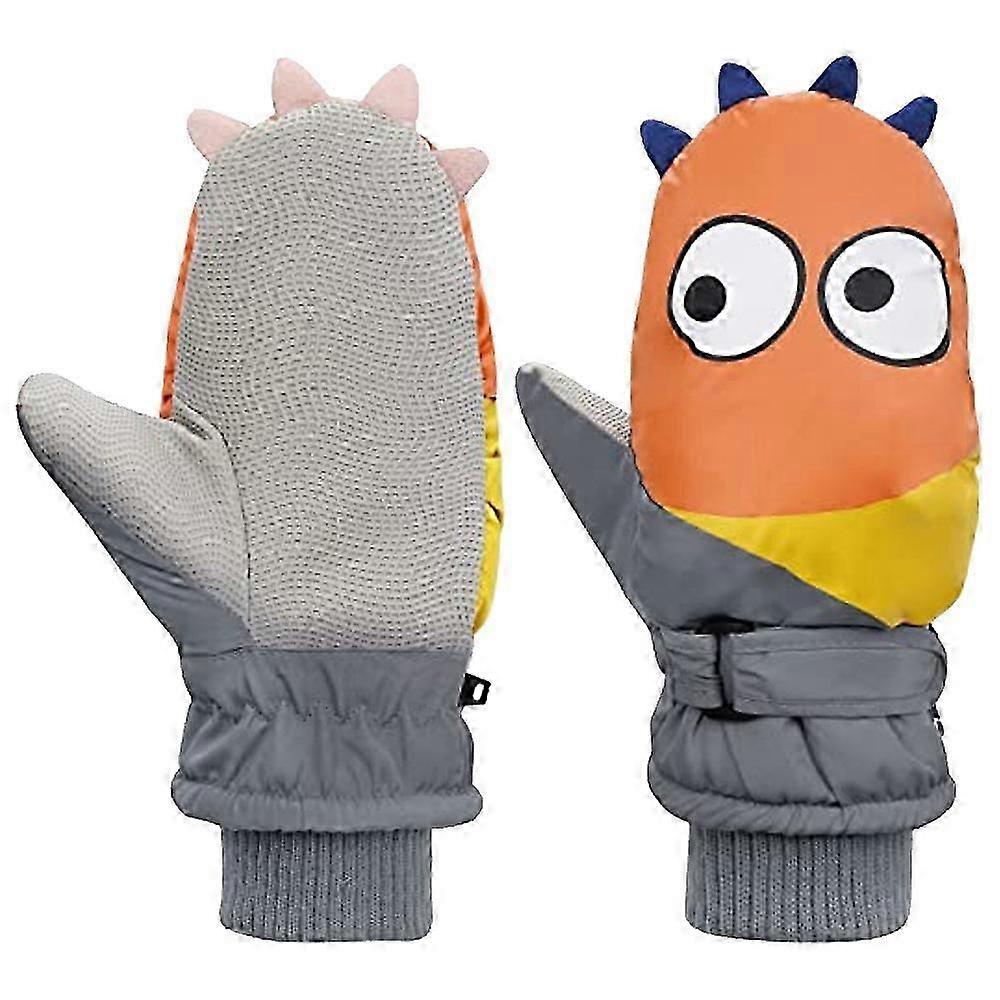 Kids (Unisex) Waterproof Winter Mittens With Animal Design