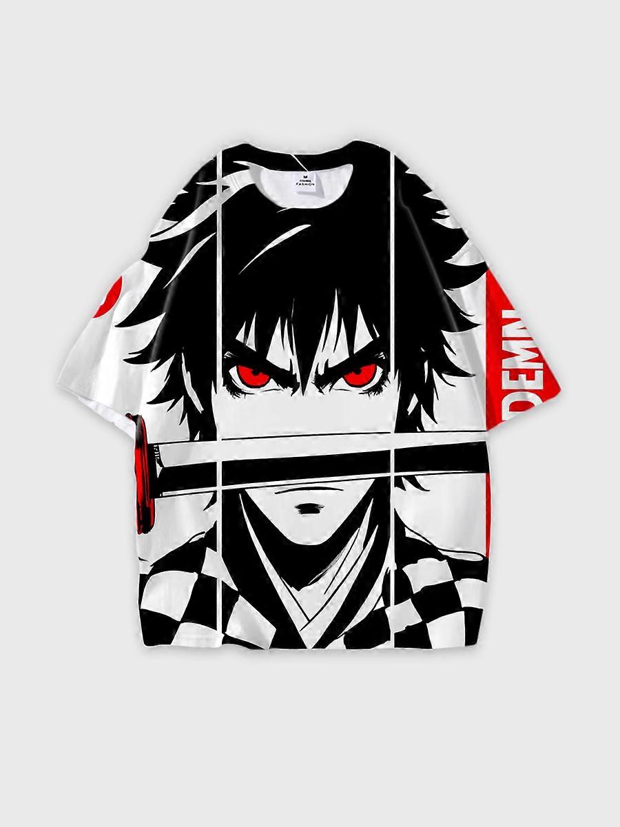 T-shirt round neck book Characters Pattern loose short sleeve P1111